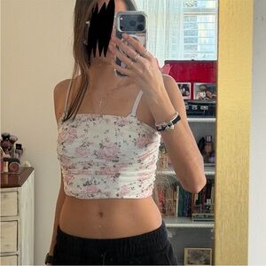 SHEIN Pink Floral Crop Top